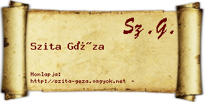 Szita Géza névjegykártya