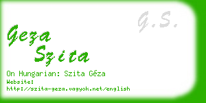 geza szita business card